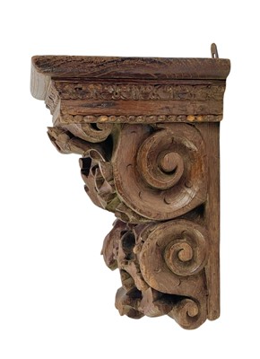 Lot 350 - An 18th century substantial Flemish oak corbel.