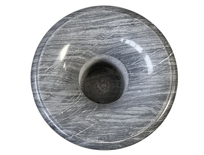 Lot 372 - A turned grey striated marble urn.