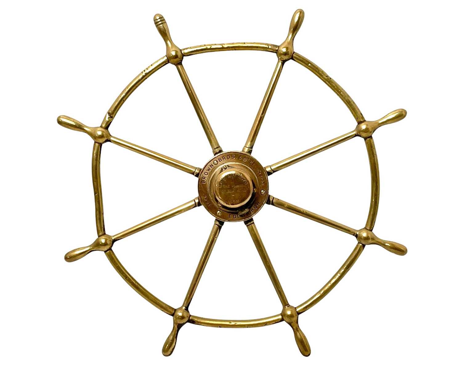 Lot 217 - HMS Ark Royal (RO9), the brass ship's wheel.