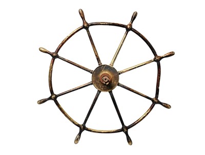 Lot 217 - HMS Ark Royal (RO9), the brass ship's wheel.