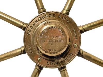 Lot 217 - HMS Ark Royal (RO9), the brass ship's wheel.