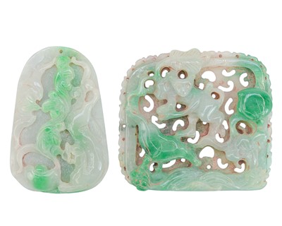 Lot 607 - A Chinese jade plaque.