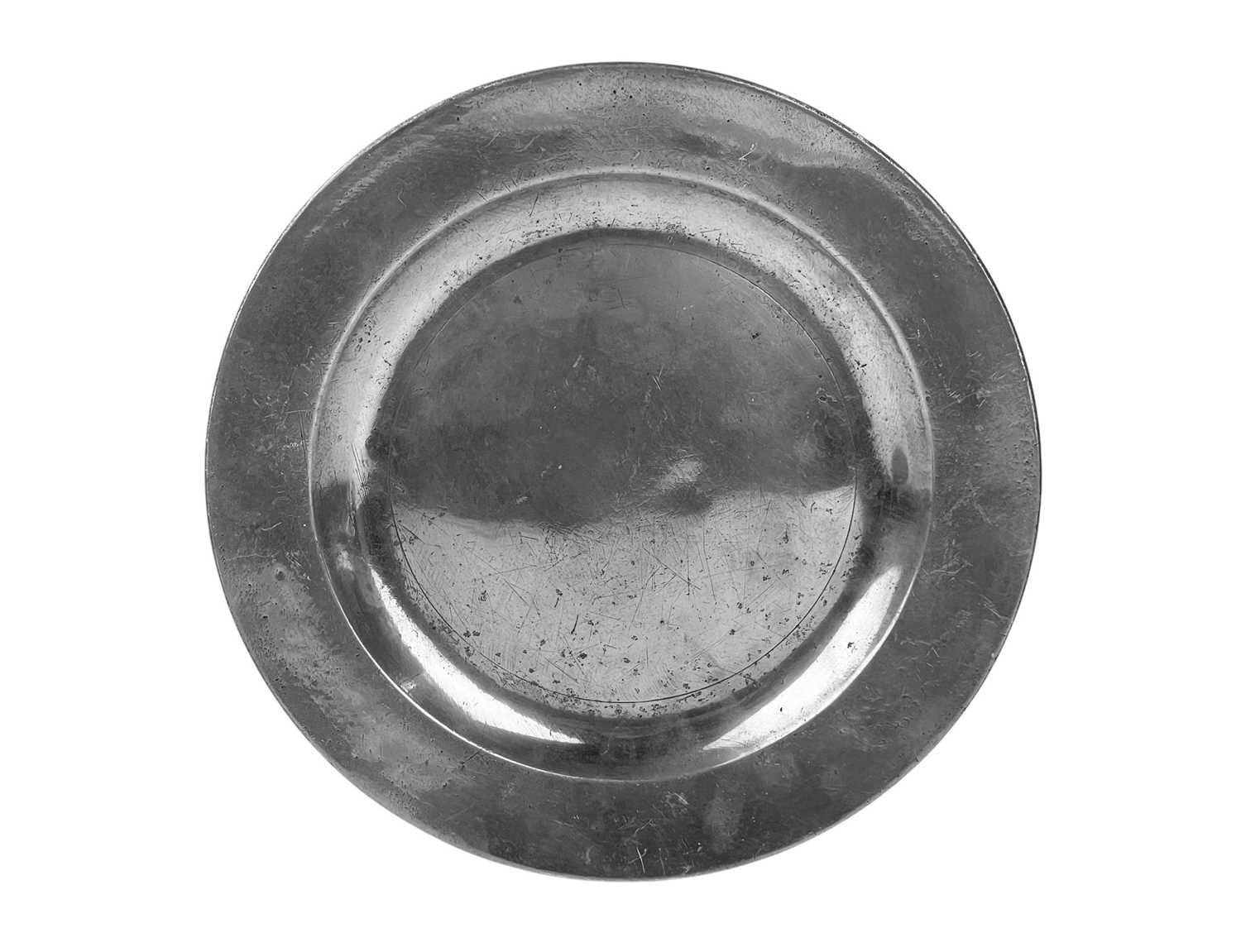 Lot 138 - Two rare Devon pewter plates, Totnes and Exeter.