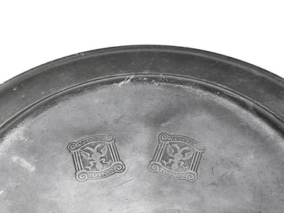 Lot 138 - Two rare Devon pewter plates, Totnes and Exeter.