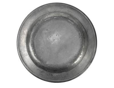 Lot 138 - Two rare Devon pewter plates, Totnes and Exeter.