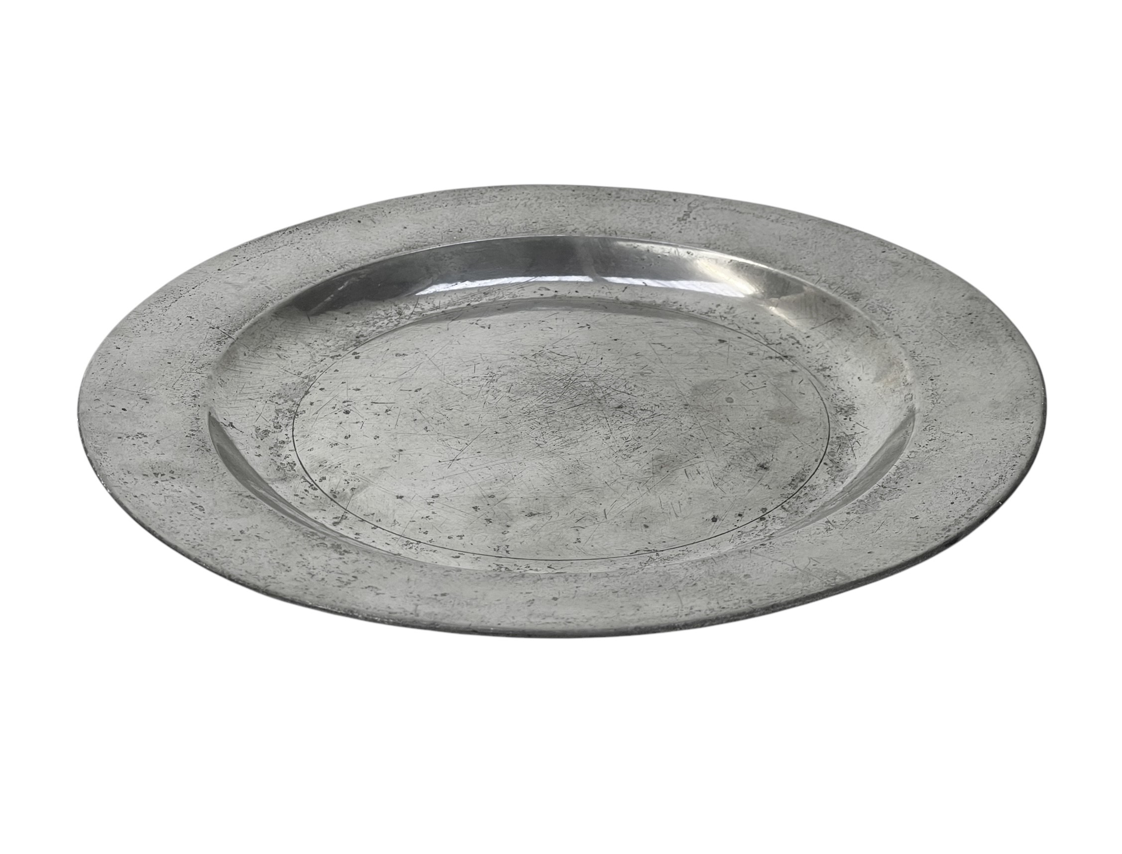 Lot 138 - Two rare Devon pewter plates, Totnes and