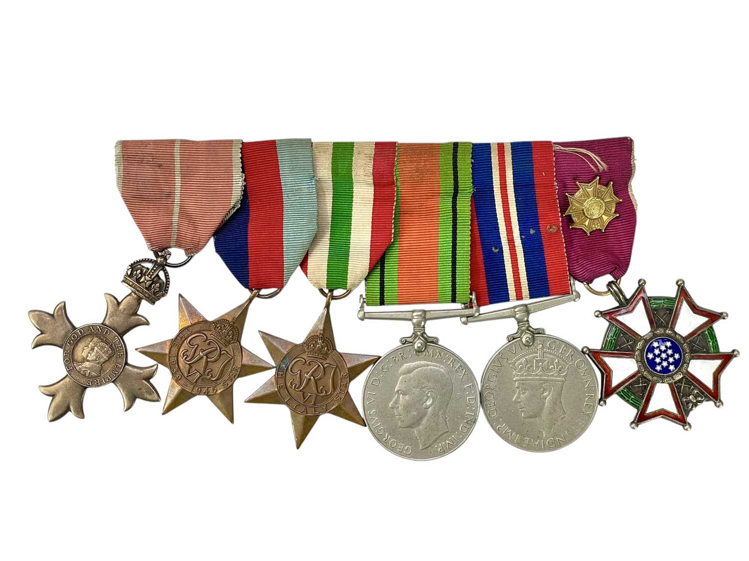 Lot 533 - A WWII OBE Group of 6 medals.