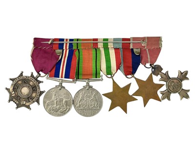 Lot 533 - A WWII OBE Group of 6 medals.