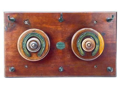 Lot 353 - A Victorian mahogany double whip reel rack.