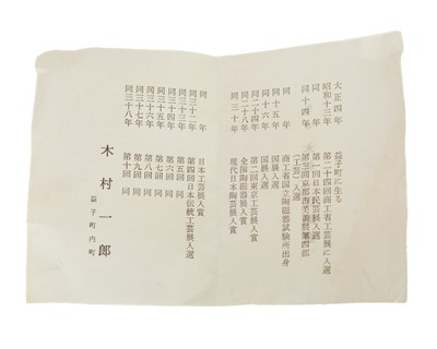 Lot 649 - Kimura ICHIRO (1915-1978)