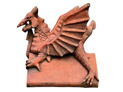 Lot 361 - A terracotta 'Brecon Dragon' ridge tile.