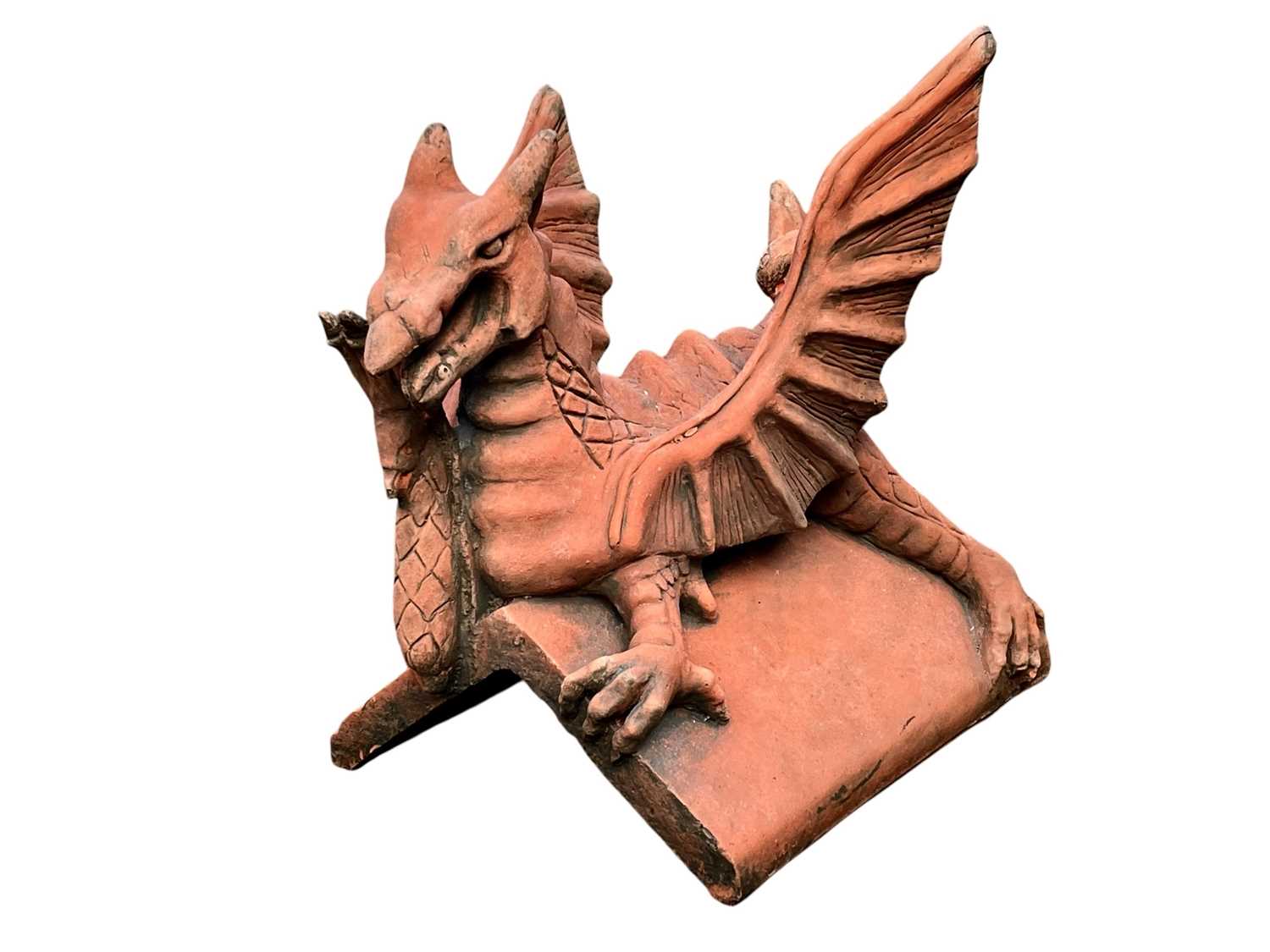 Lot 361 - A terracotta 'Brecon Dragon' ridge tile.