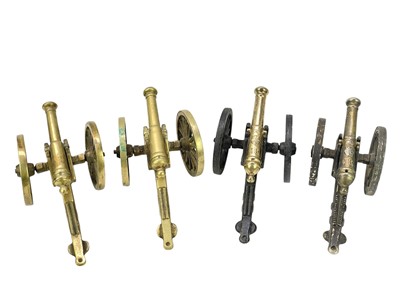 Lot 56 - Four field artillery model desk cannons.