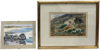 Lot 83 - A Sue Lewington (1956) watercolour and a John...