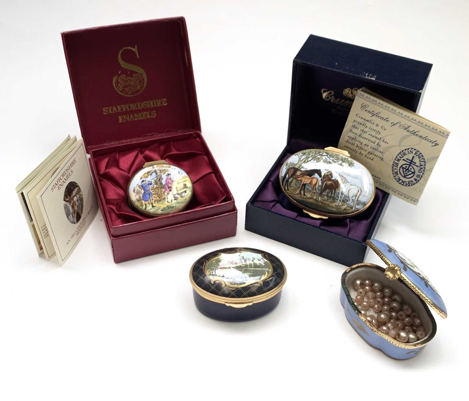 Lot 2497 - An enamel box by Crummles, two other enamel