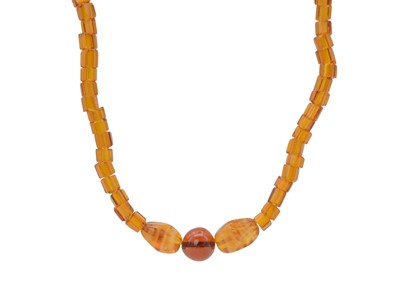 Lot 43 - A selection of four bead necklaces.