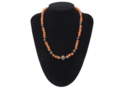 Lot 43 - A selection of four bead necklaces.