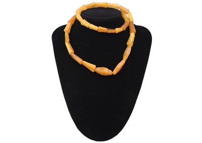 Lot 43 - A selection of four bead necklaces.