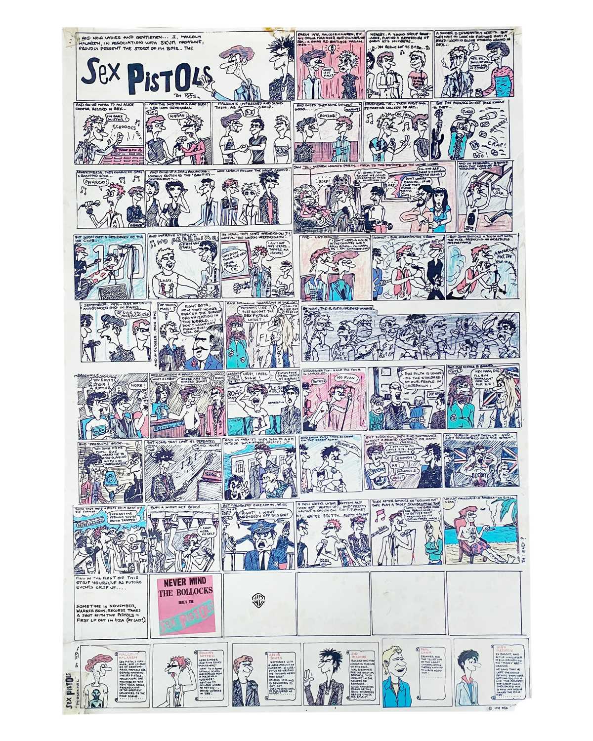 Lot 47 - The Sex Pistols; US Promotional Cartoon Poster