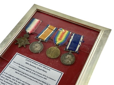 Lot 549 - A WWI group of four to Able Seaman William John Mitchell RN.