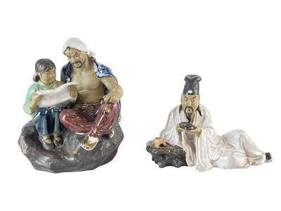 Lot 727 - A collection of eight Chinese Shiwan figures.