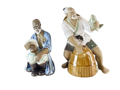 Lot 727 - A collection of eight Chinese Shiwan figures.