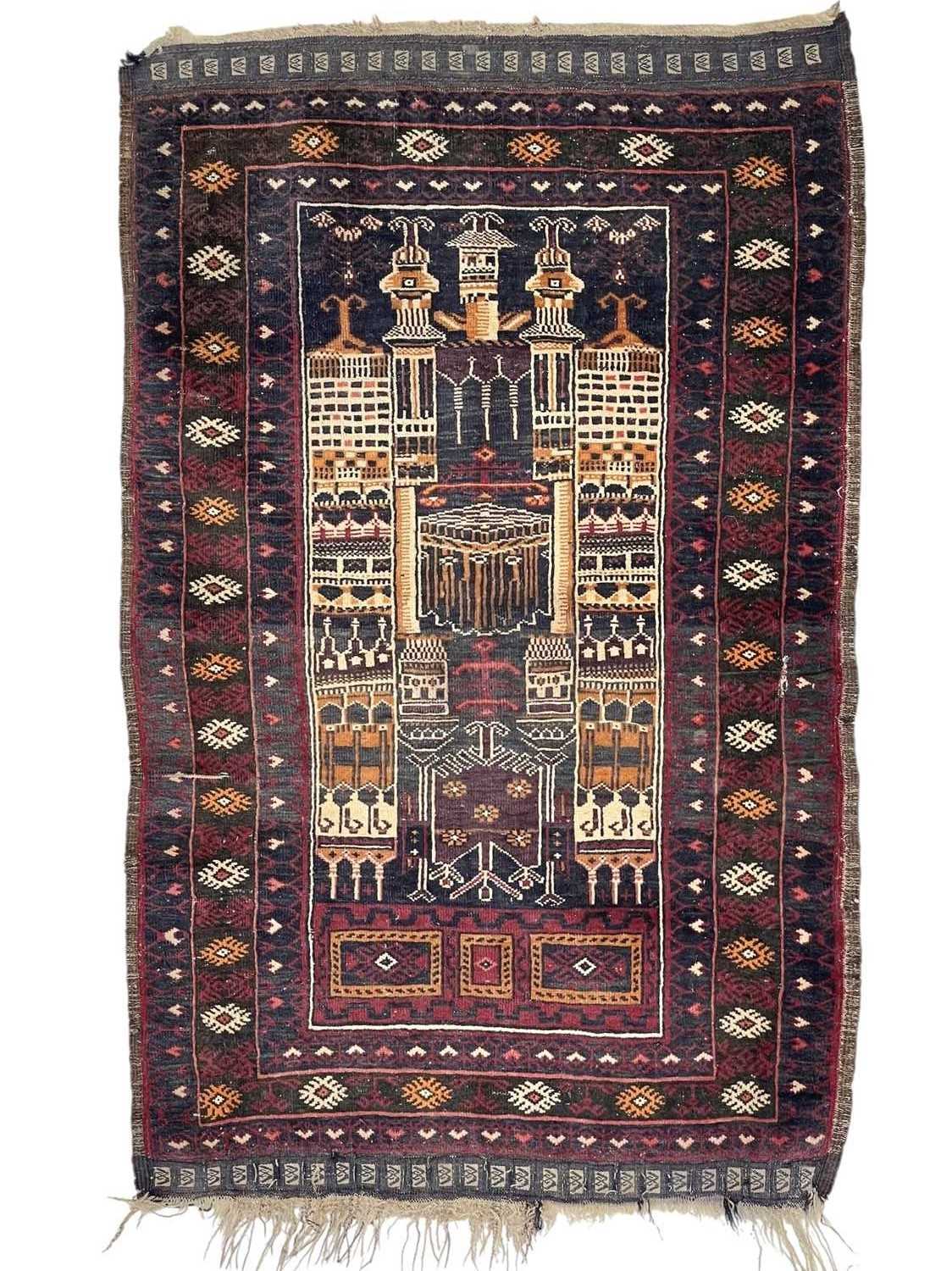 Lot 609 - An Uzbek pictorial rug.