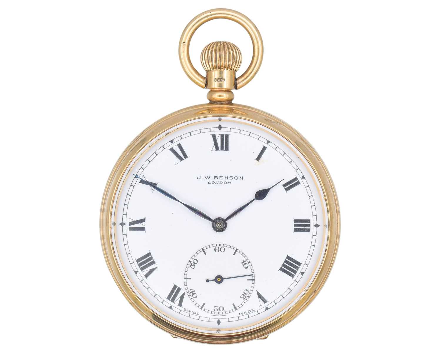 159303 Lot 1120 - J W BENSON - A 9k gold keyless wind lever