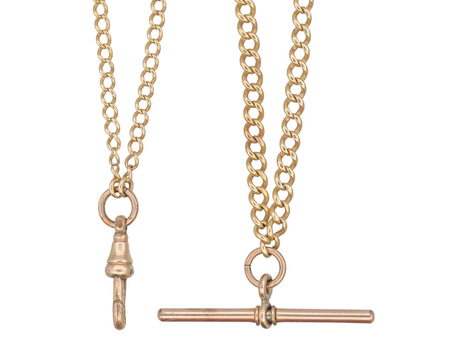 Lot 1152 - A high purity gold Albert watch chain with
