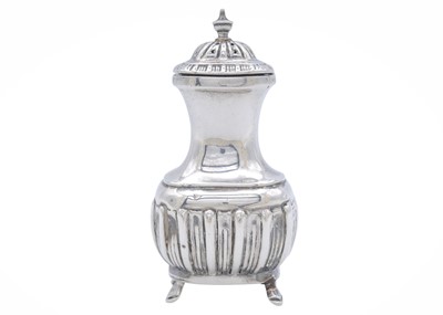 Lot 21 - A silver pepper caster.