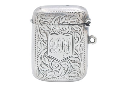 Lot 12 - A George V silver match holder/vesta case.
