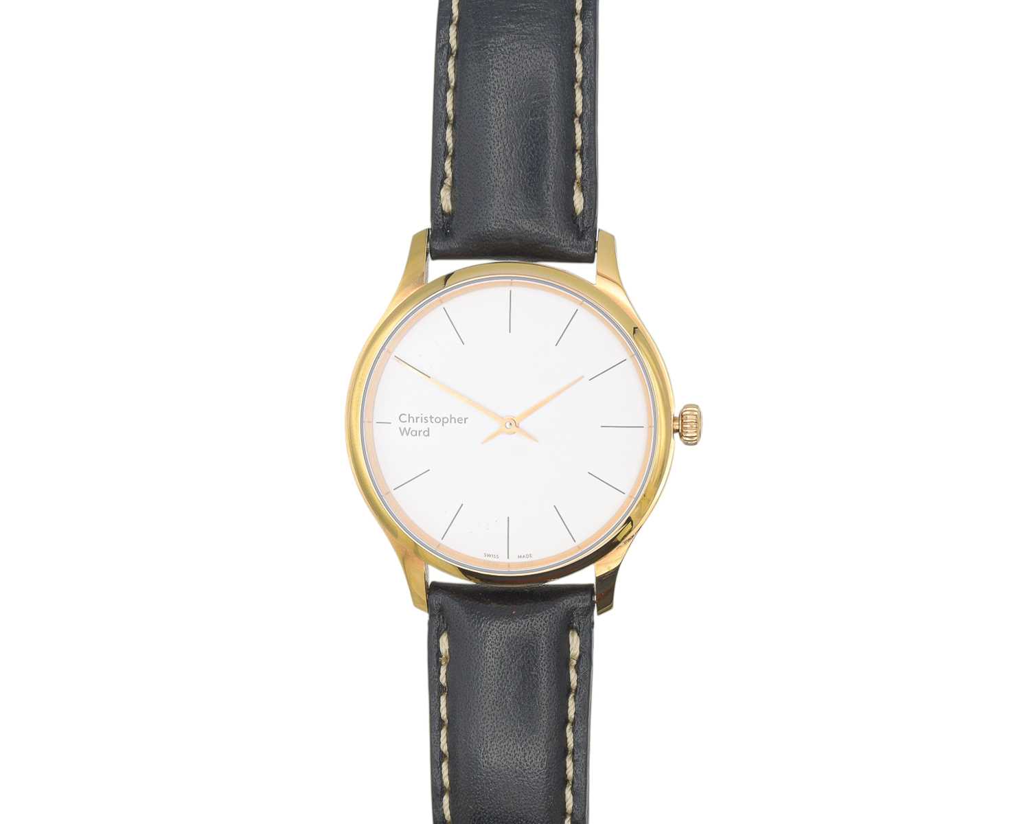 Lot 1011 - CHRISTOPHER WARD - A gold-plated gentleman's manual wind dress watch.