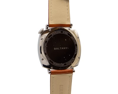 Lot 1016 - BALTANY - A stainless steel rotated dial gentleman's automatic wristwatch.