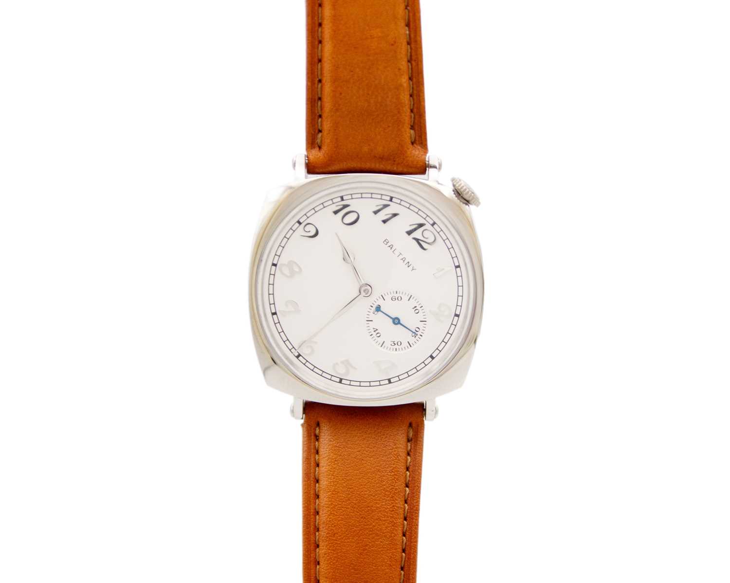 Lot 1016 - BALTANY - A stainless steel rotated dial gentleman's automatic wristwatch.