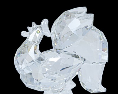 Lot 316 - Swarovski Crystal ram and rooster figures.