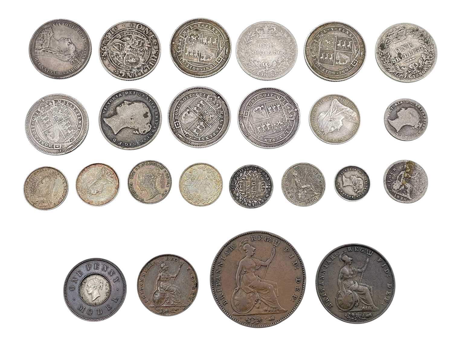Lot 29 - GB Victoria coinage - A selection of silver and copper coinage.