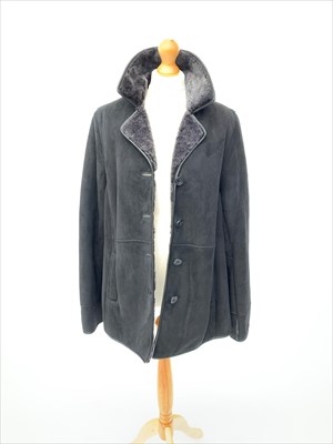 Lot 3041 - A Royal Ram black lambskin coat, label size 18.