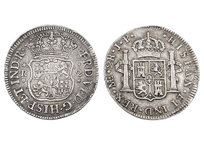 Lot 180 - Spanish Colonial - Two 2 Reales silver coins.