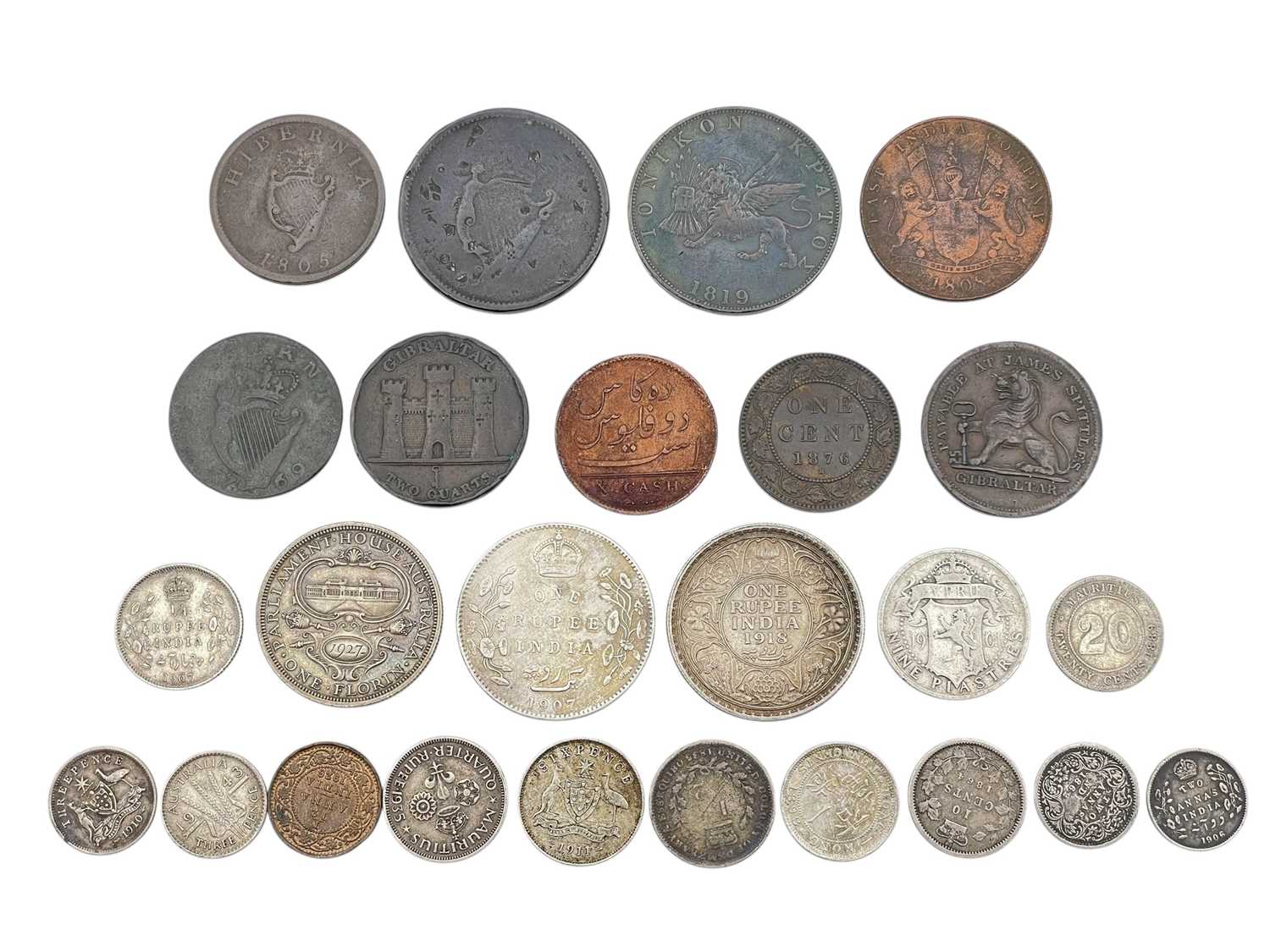 Lot 4 - BRITISH COLONIAL COINAGE - A collection of silver and copper coinage, George III to George VI.