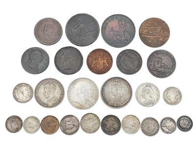 Lot 4 - BRITISH COLONIAL COINAGE - A collection of silver and copper coinage, George III to George VI.
