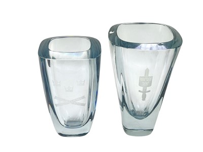 Lot 393 - Two Stromberg Swedish art glass vases.