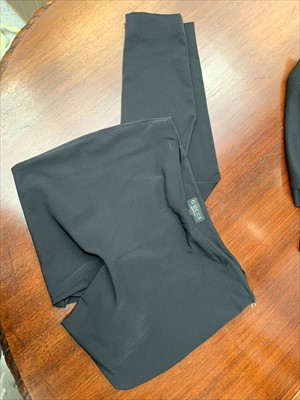 Lot 3048 - A pair of plain black Gucci leggings with...