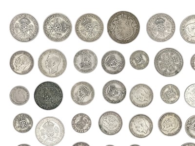Lot 76 - GB pre-decimal silver coinage.