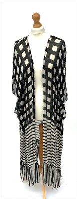 Lot 3053 - Two black and white kaftan type tops by Ghost...