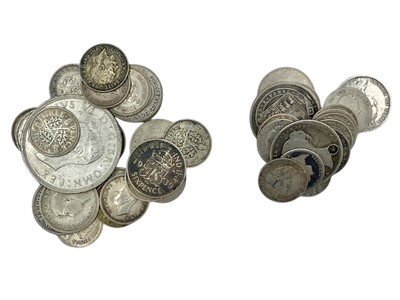 Lot 102 - A selection of GB silver and .500 silver coinage.