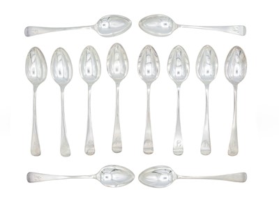 Lot 31 - A Victorian silver set of twelve OE pattern teaspoons by John Round & Son Ltd.
