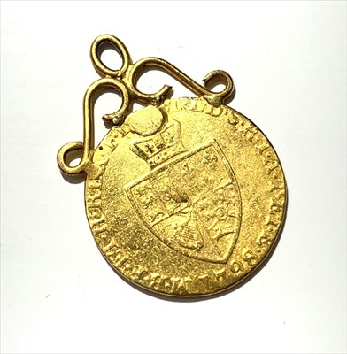 Lot 2427 - A spade half-guinea 1798 with scroll mount 4.5gm
