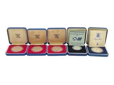 Lot 12 - A selection of five-cased Royal Mint GB silver proof coins.