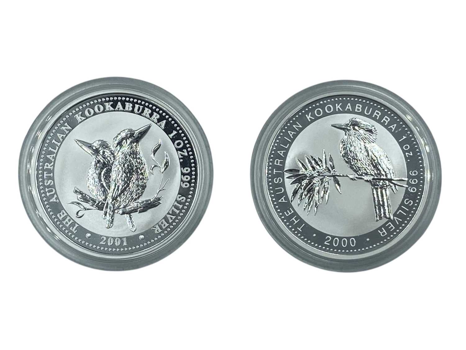 Lot 41 - The Perth Mint - Two boxed Australian 1oz .999 silver coins.