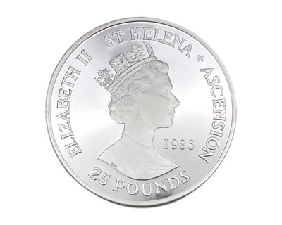 Lot 161 - A Royal Mint St. Helena and Ascension Island silver proof 25 pounds 1986 Napoleon commemorative.